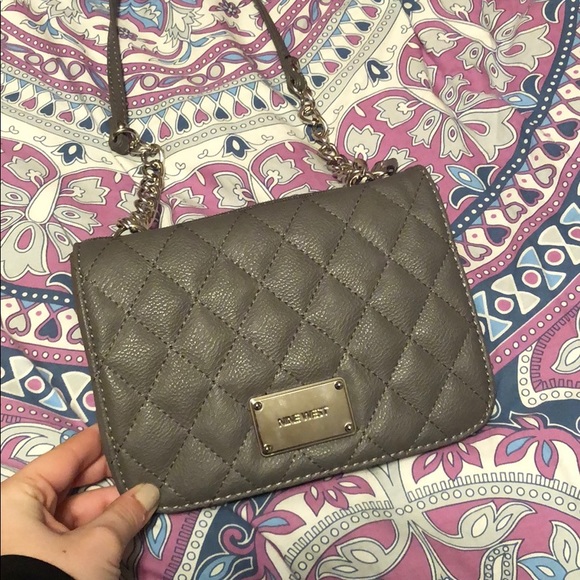 Grey Nine West Quilted Purse